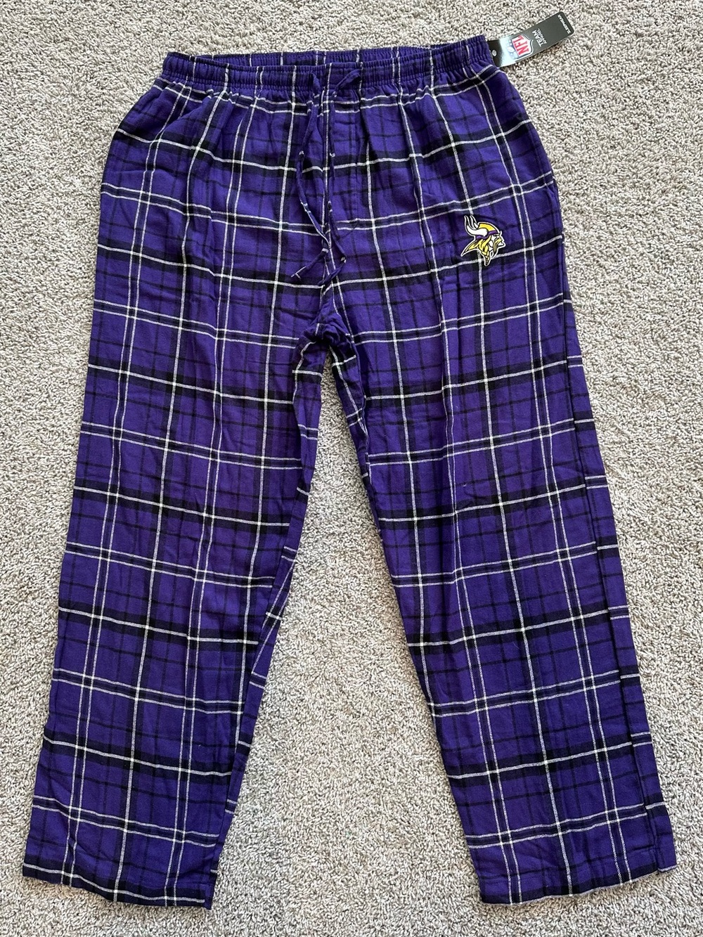 NFL Team Apparel Minnesota Vikings Pajama Pants Flannel Large